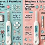 Infographic displaying solutions for positive ovulation tests, featuring ovulation test kits, symptom tracking, and brand recommendations like Clearblue and Ro Modern Fertility.