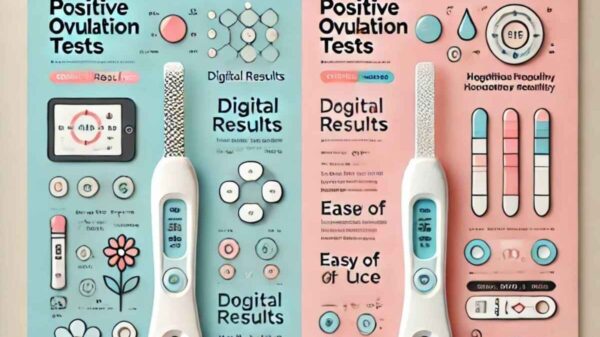 Infographic displaying solutions for positive ovulation tests, featuring ovulation test kits, symptom tracking, and brand recommendations like Clearblue and Ro Modern Fertility.