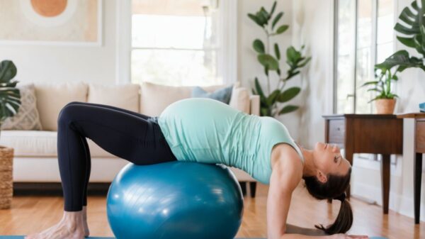 Pregnancy stretches and tools, including resistance bands, yoga mats, and stability balls, for a comfortable and supportive wellness routine.