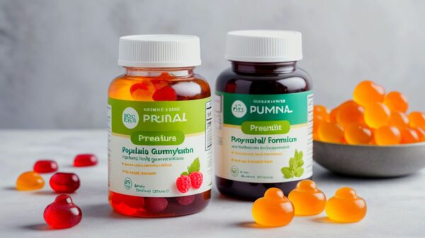 A selection of the best prenatal gummies available in 2024, featuring essential vitamins and nutrients