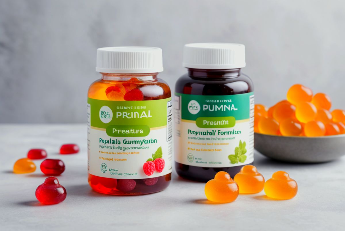 A selection of the best prenatal gummies available in 2024, featuring essential vitamins and nutrients